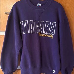 Purple Niagara University Sweatshirt Vintage Medium Russel Athletic Women USA